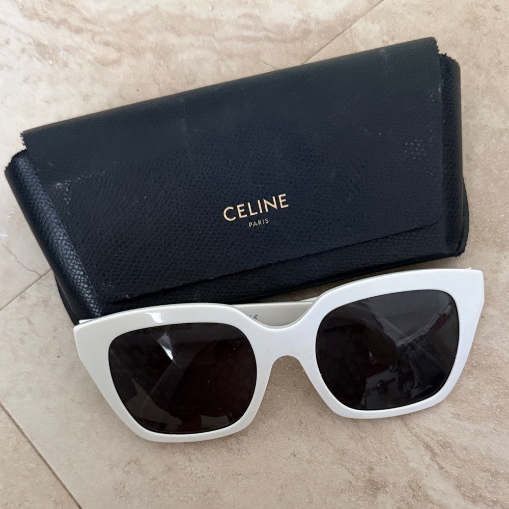Celine Ivory White Sunglasses with Black Case